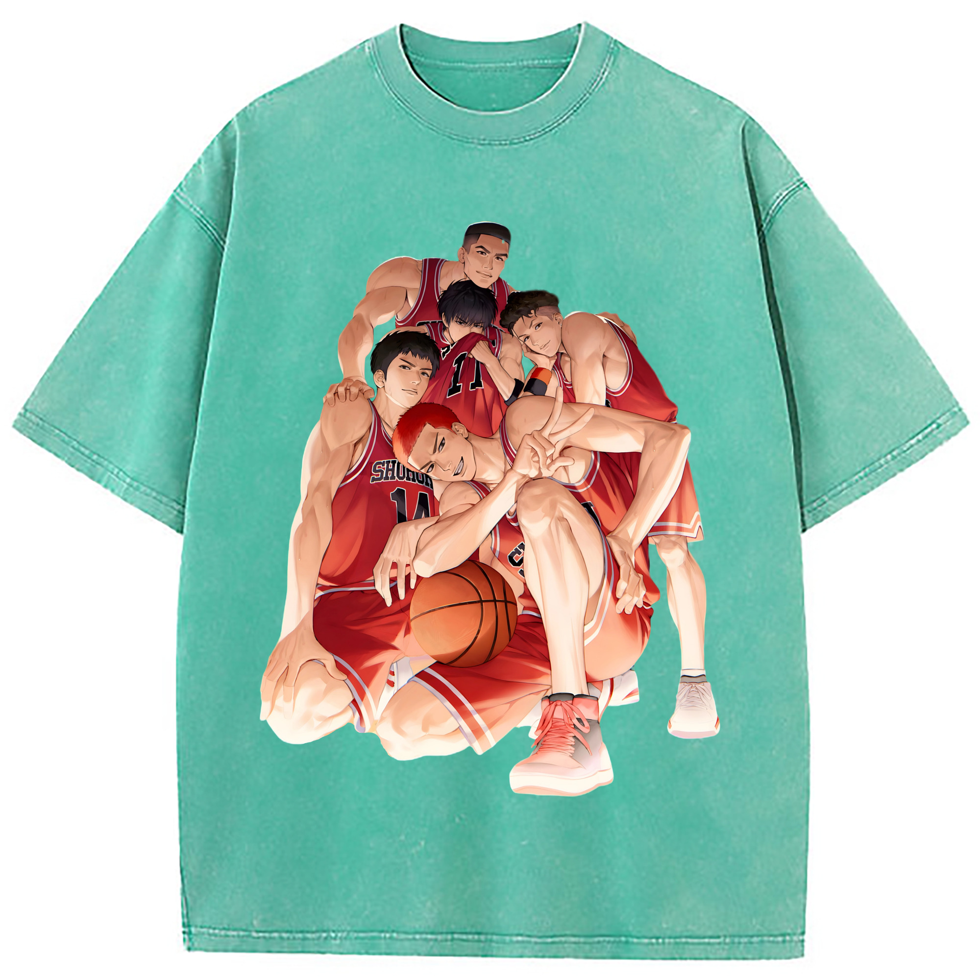 （画像用） SLAM DUNK／スラムダンク 綿100% ヴィンテージ風 半袖Tシャツ（フロントプリント）